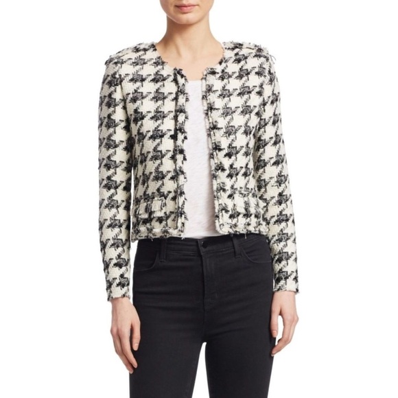 IRO Hope Houndstooth Jacket in Black/White, Sz 34 - Picture 14 of 15